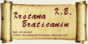 Krstana Bratičanin vizit kartica